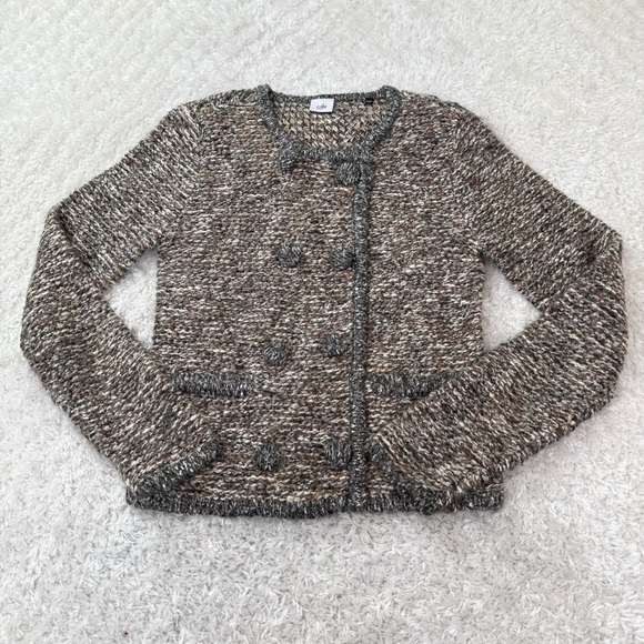Cabi Sweater Women's Small Knit Cardigan Brown Gray Ritz 3016 Button Boho Chunky - Picture 1 of 10